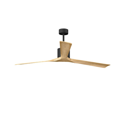 Nan XL 6-Speed Ceiling Fan in Wood Blades - 72" / Matte Black / Light Maple Tone