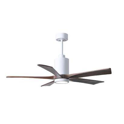 Patricia 5 Blade Ceiling Fan - 52" / Gloss White / Walnut Tone