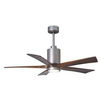 Patricia 5 Blade Ceiling Fan - 52" / Brushed Nickel / Walnut Tone