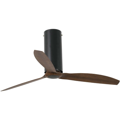 Tube Fan - Matt Black And Wood / No Light Kit