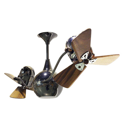 Vent Bettina Dual Ceiling Fan - Wood Blades - Black Nickel