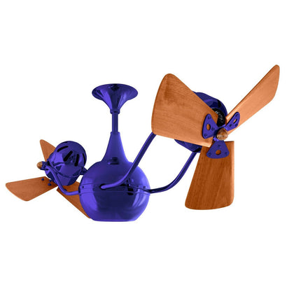Vent Bettina Dual Ceiling Fan - Wood Blades - Blue